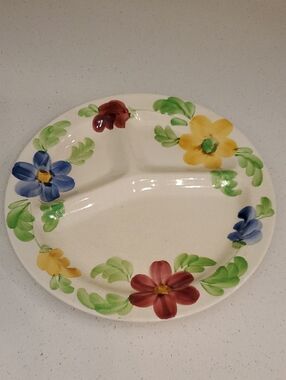 Romarco Ware England Vintage Divided Floral Plate 11 in